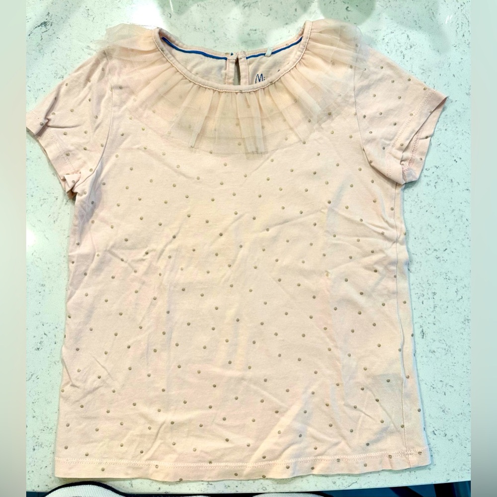 Mini Boden pink gold dots Short sleeve Tee